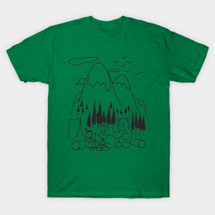 camping vacation black version T-Shirt